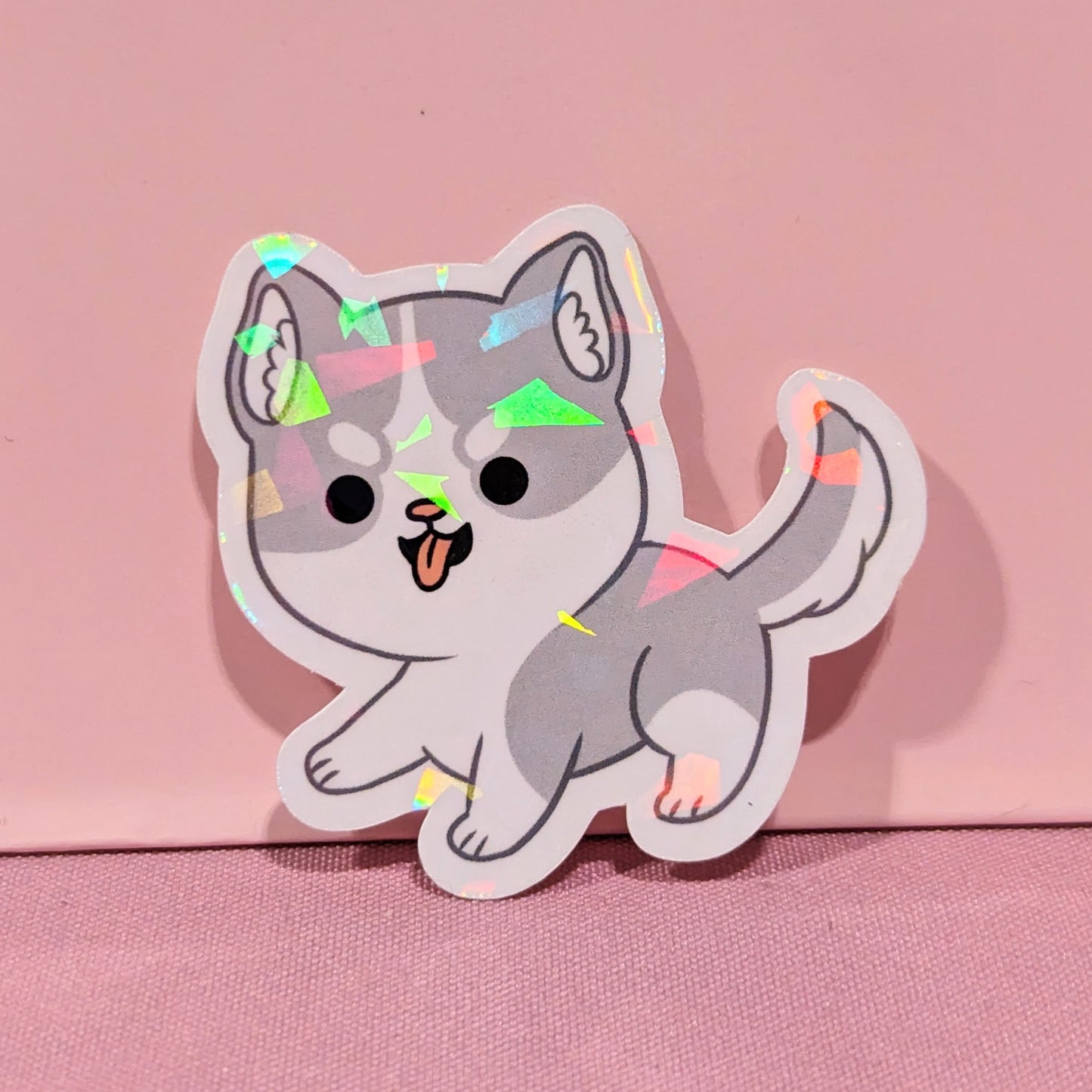 Husky Malamute Holographic Dog Sticker
