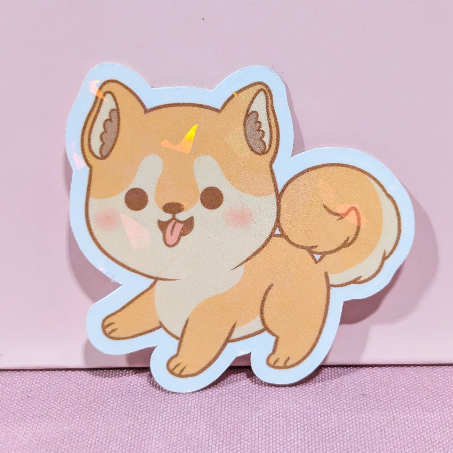 Shiba Inu Holographic Vinyl Dog Sticker