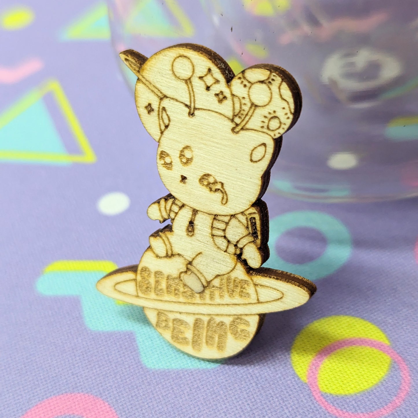 Sensitive Being Berry the Alien Wooden Pin