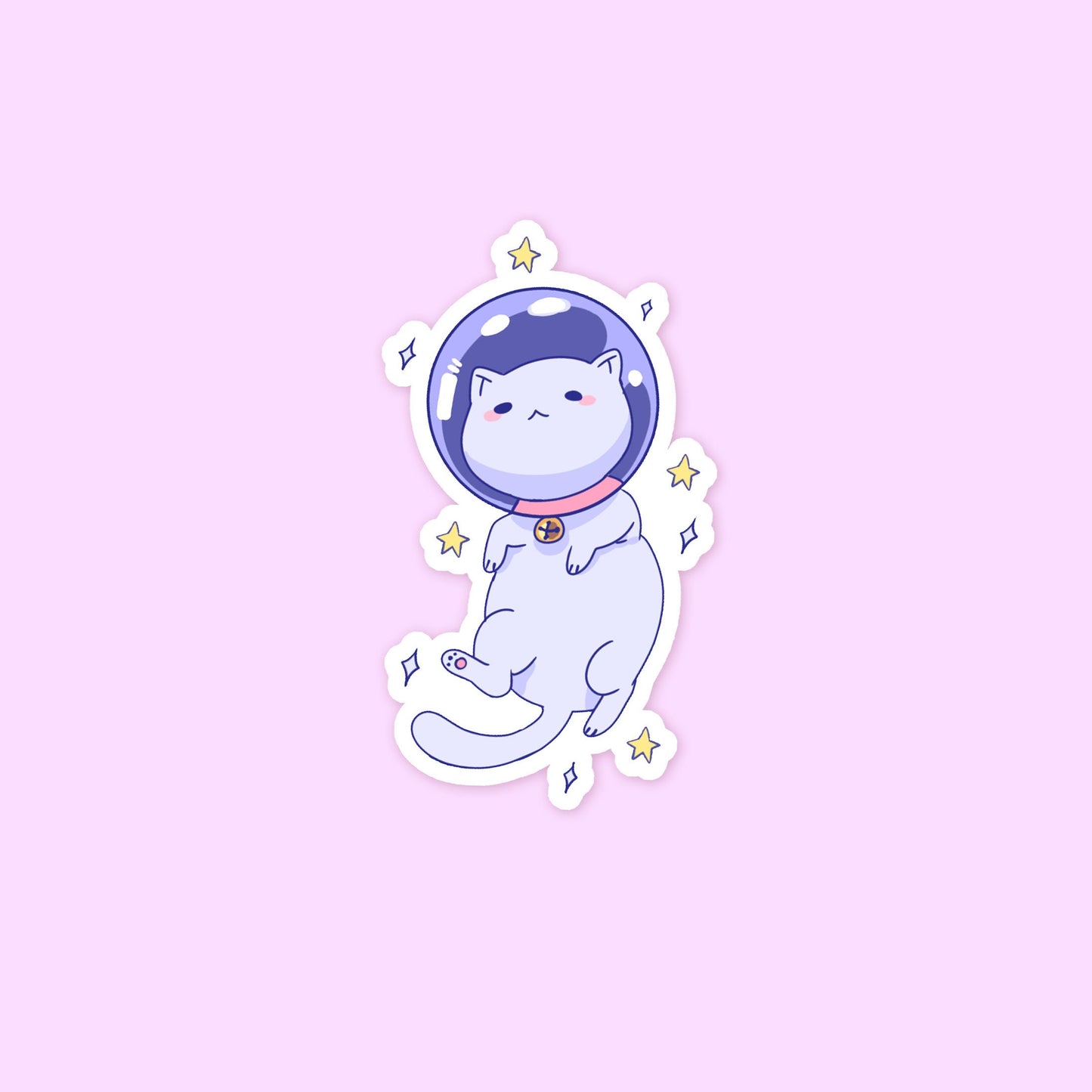 Space Kitty Holographic Glitter Sticker ~ Waterproof Die Cut Sticker ~ Cute Die Cut Sticker ~ Tawny Illustrations